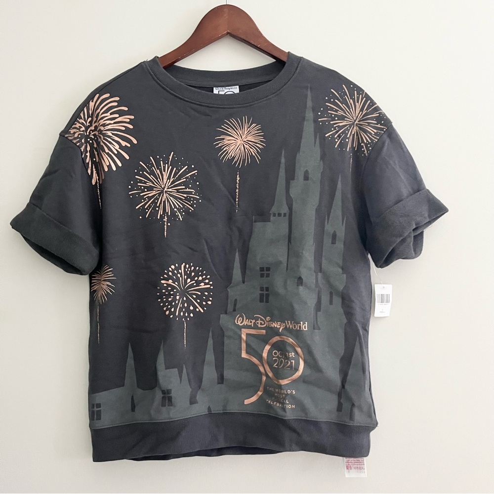 2021 Disney World 50th Anniversary October 1st Castle Dolman Shirt Adult Small